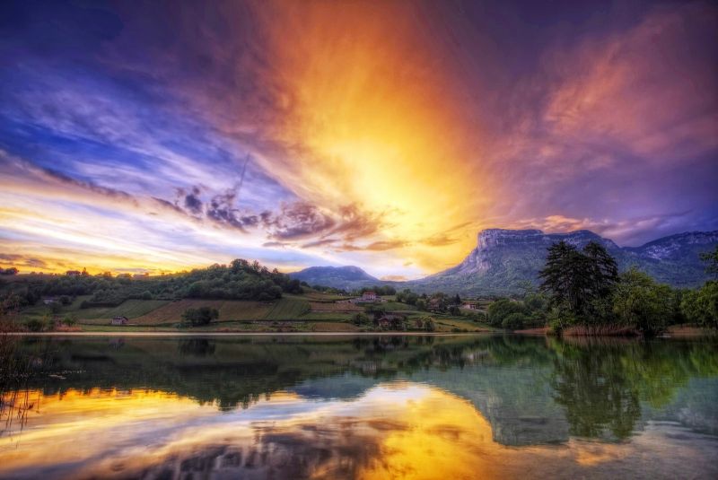 sunlight, trees, landscape, sunset, lake, nature sunlight, trees, landscape, sunset, lake, nature