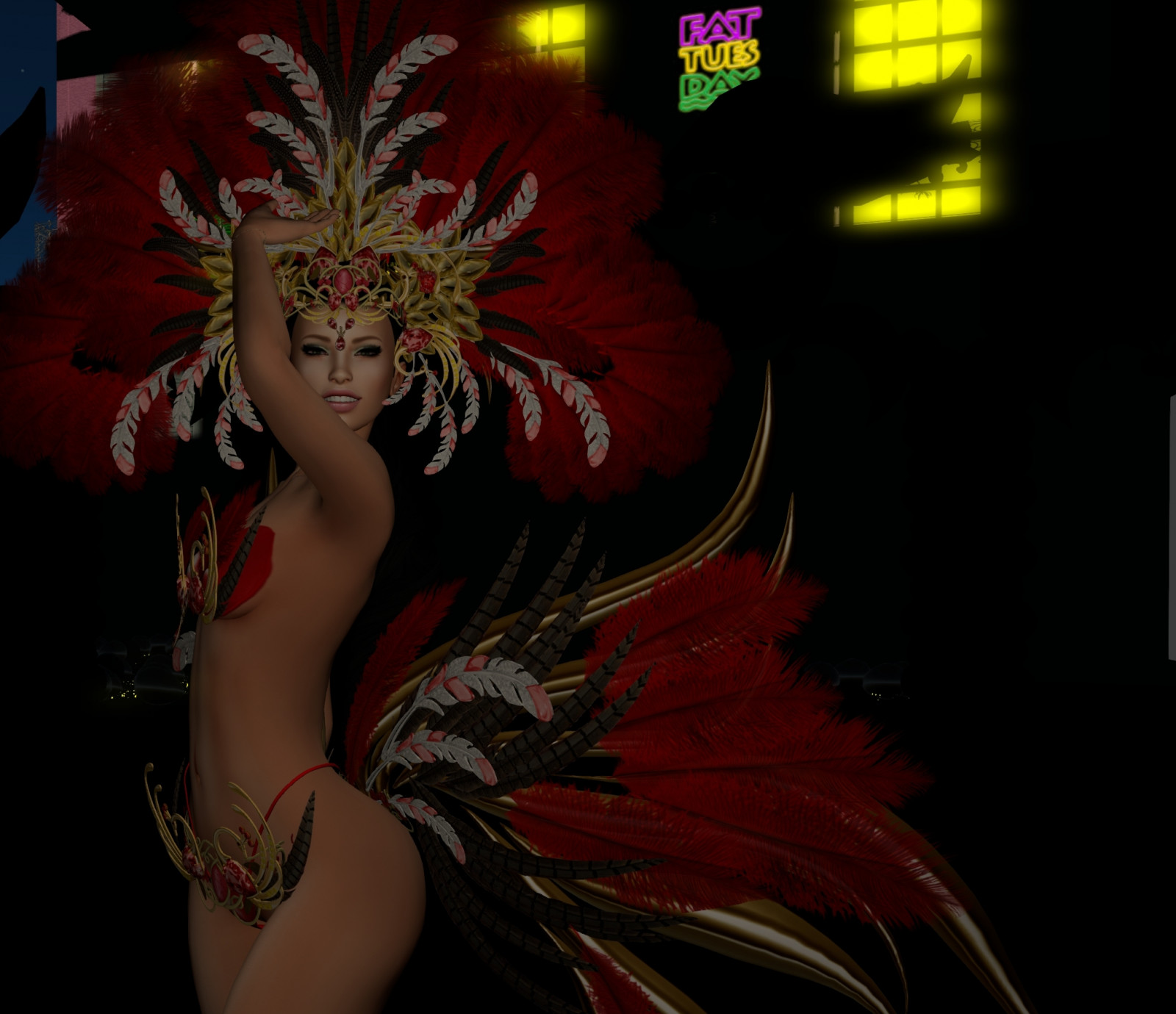 budoár, sambe, sambadancer, Mardi Gras, Karneval, kostým, druhý život, SL, slfashion, secondlifefashion, slmesh, logo, maitreya, Virtuální, virtualfashion, virtuální realita, móda, veechi, pinkfuel