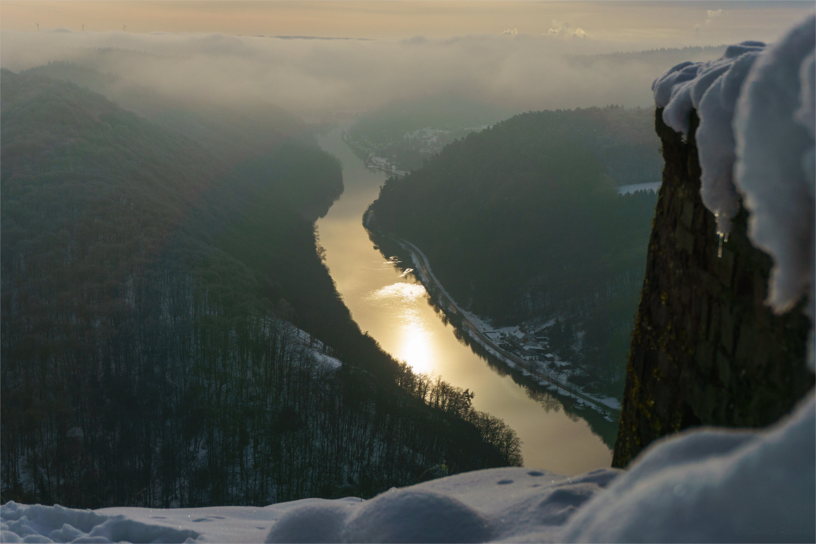 Schnee, vinter, sne, natur, flod, deutschland, frost, natur, Norbert, fluss, Saar, Saarland, Reimer, Saarschleife, Mettlach, Orscholz, Cloef