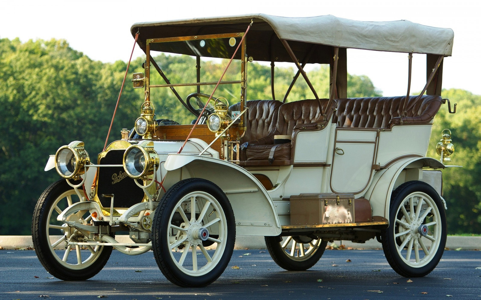Wallpaper : vehicle, Retro style, road, trees, nature, Packard Model 18 ...