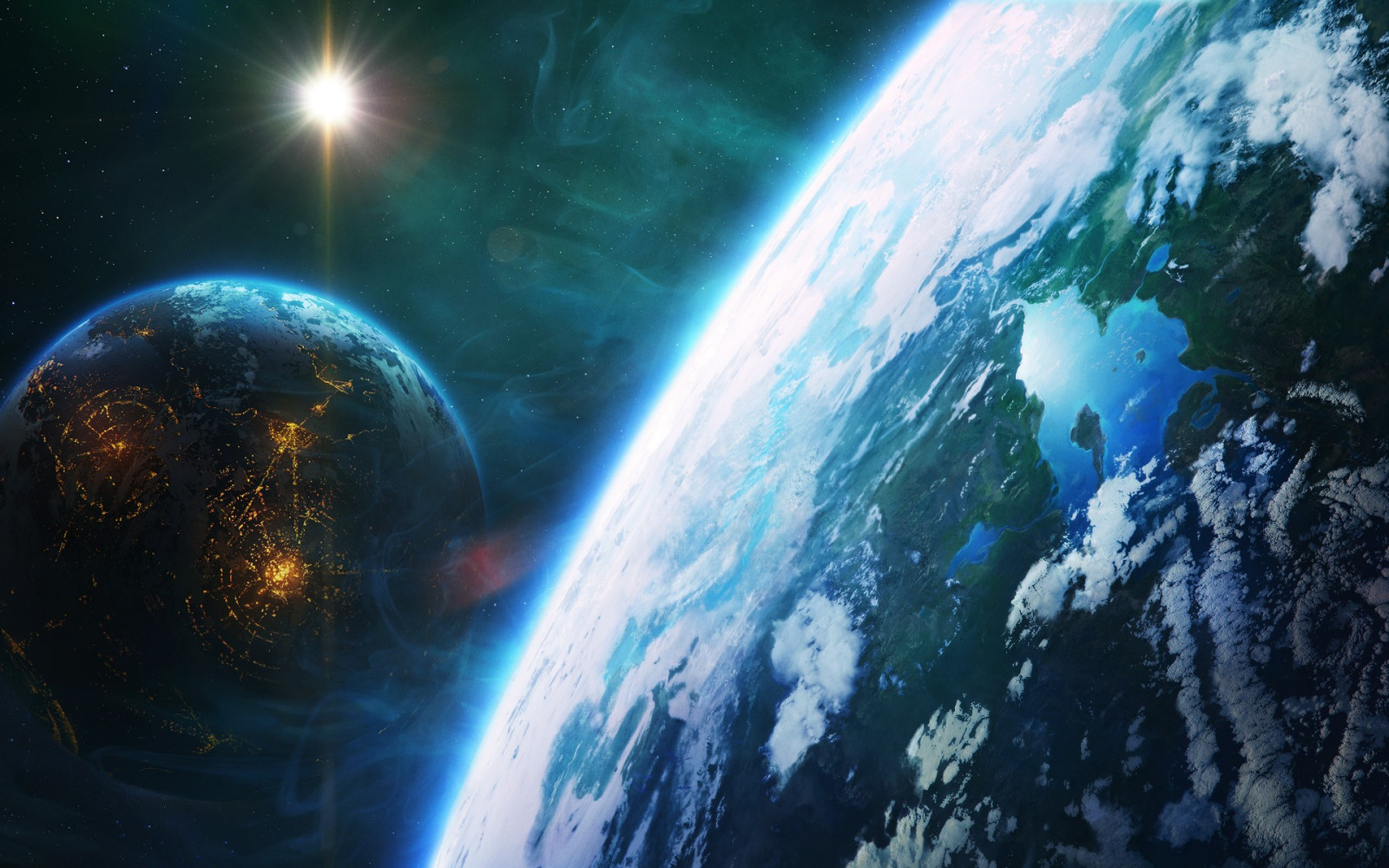 Space Pl@net Wallpaper : 1920x1200 px, planet, space art, stars 1920x1200 ...