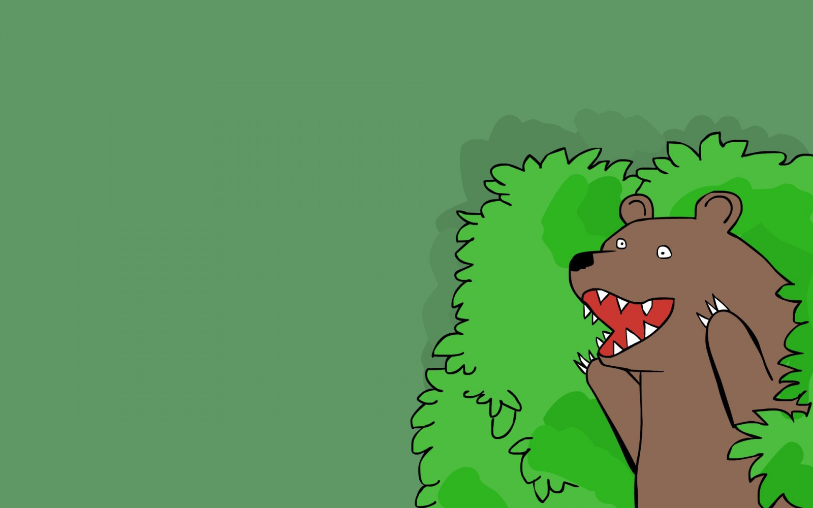 ilustrace, humor, zelená, kreslená pohádka, medvědi