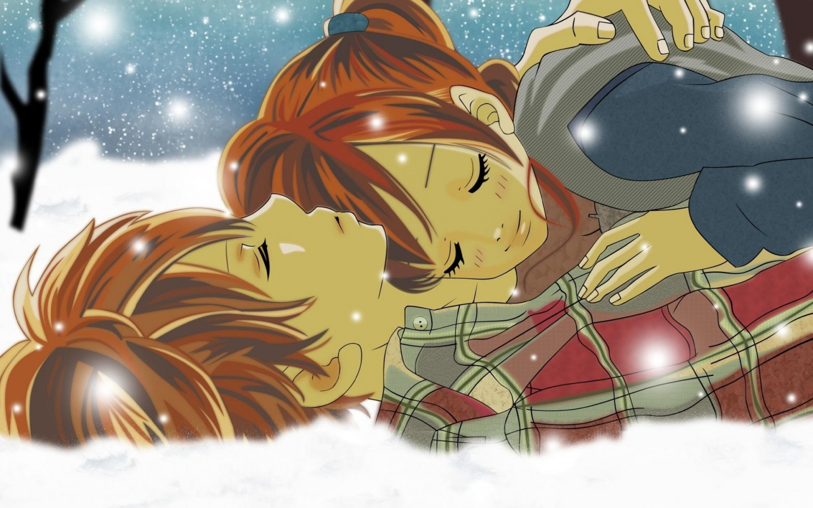 ilustración, Anime, nieve, invierno, dibujos animados, Bokura ga Ita, dos, sensibilidad