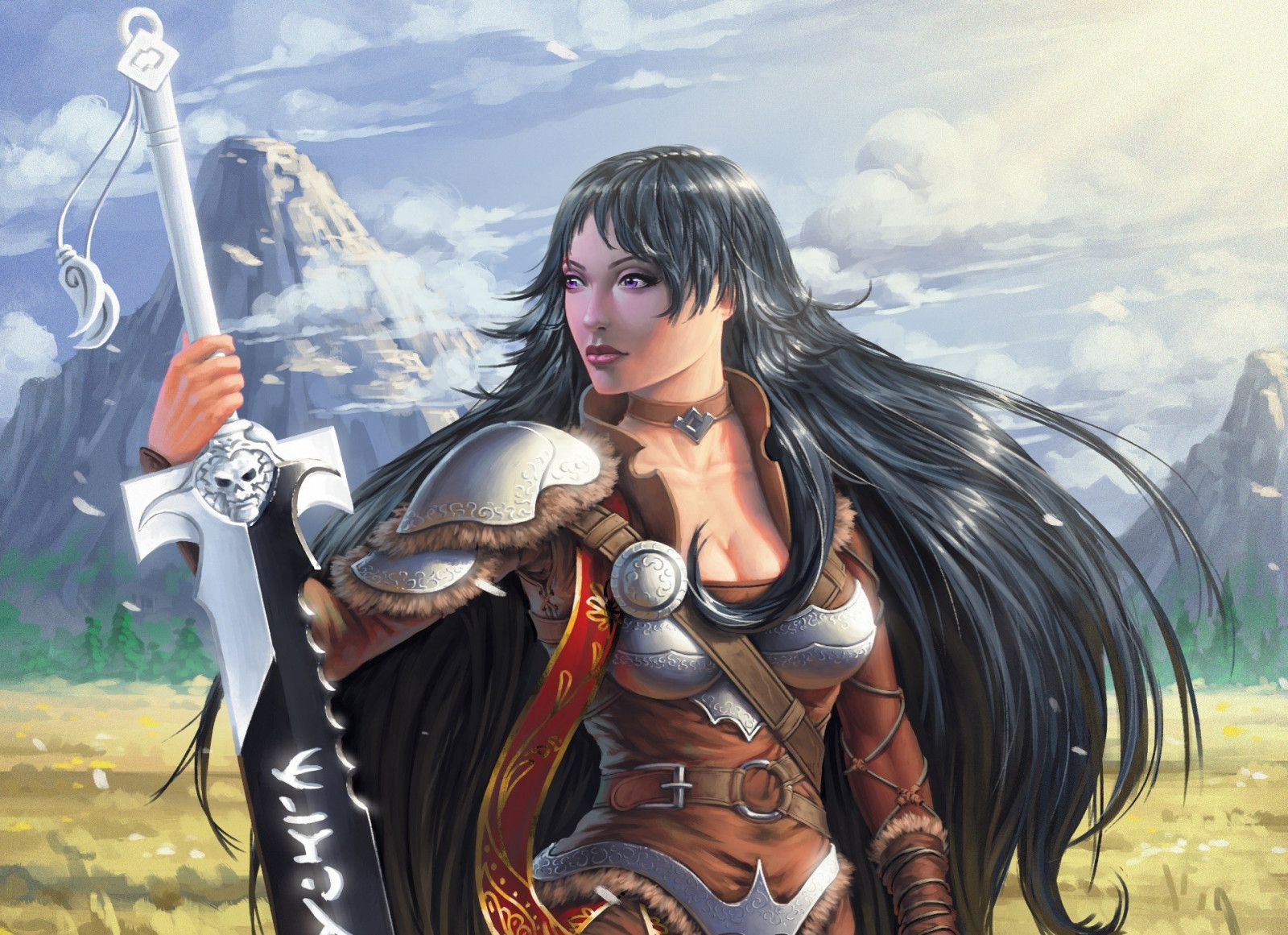 fantasikonst, fantasy flicka, anime, krigare, Person, mytologi, skärmdump, kvinna krigare