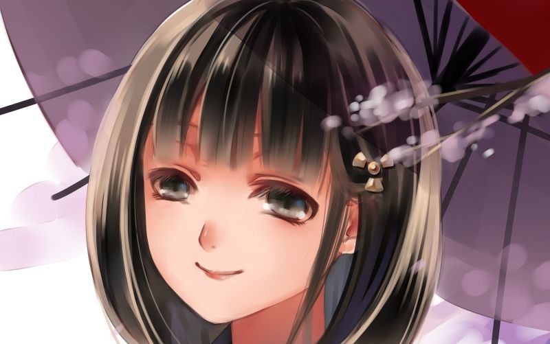 tvář, anime, černé vlasy, vlasy, pusa, UMĚNÍ