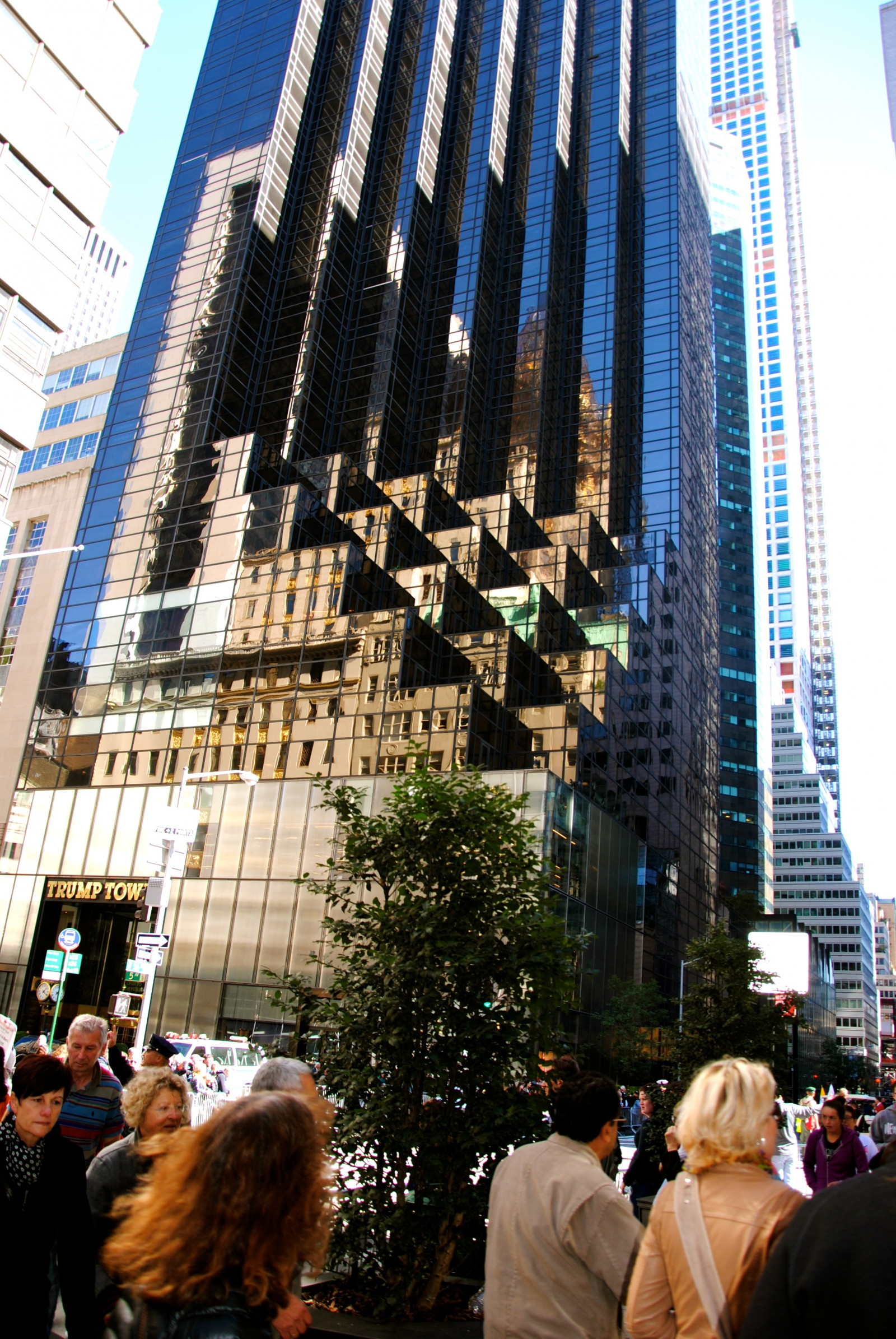 by, bybilledet, skyskraber, glas, metropol, downtown, refleksioner, Trump Tower, skyscrapes, newyorkrk, plaza, milepæl, byområde, hovedstadsområde, menneskelig bosættelse