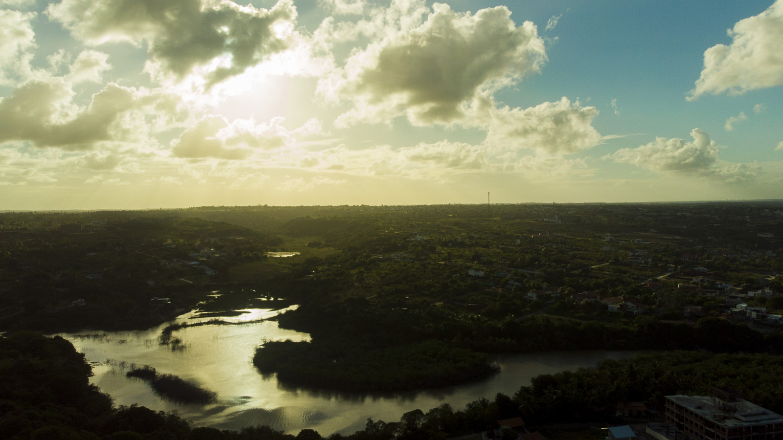 pláž, drone photo, Brazílie