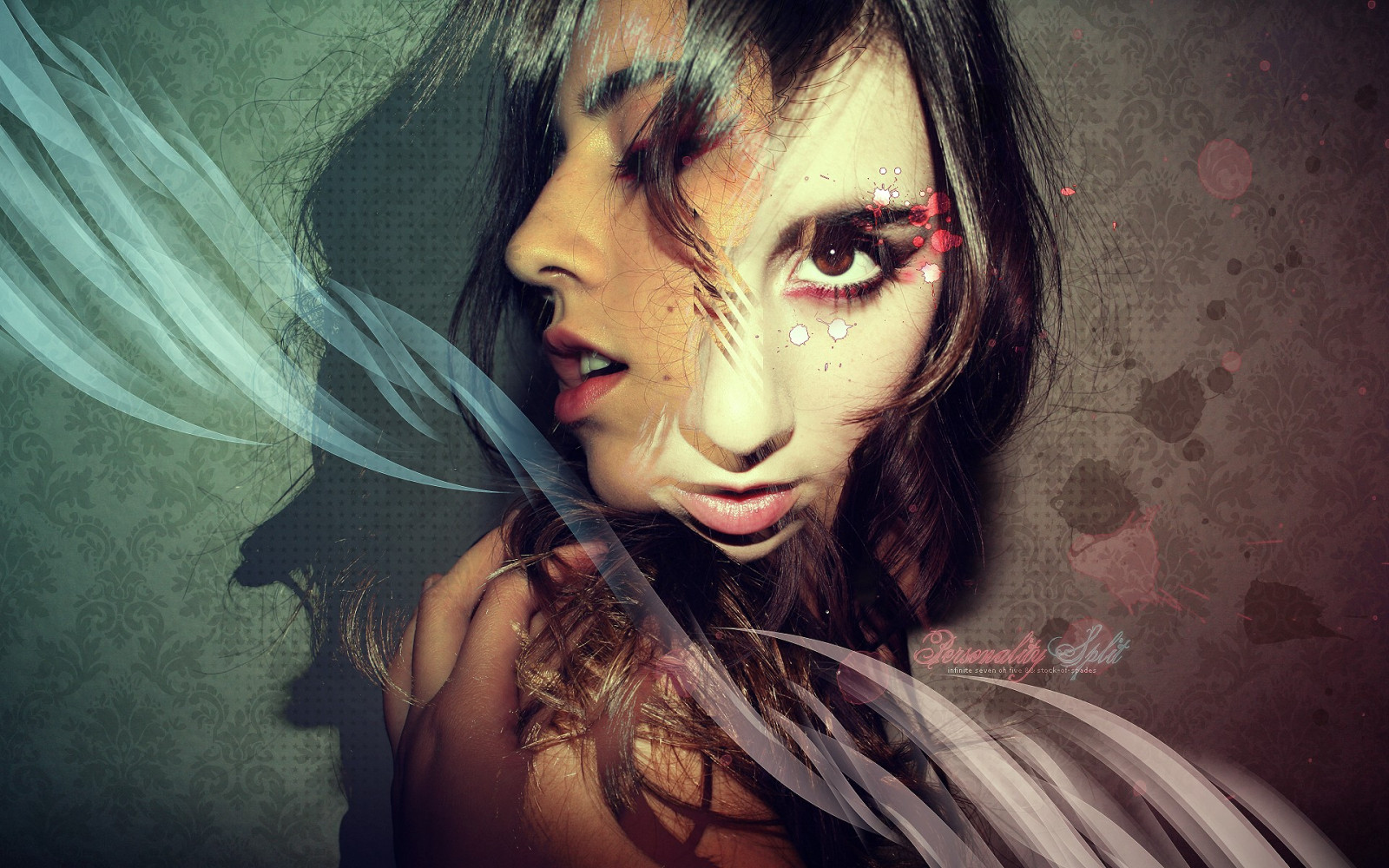 tvář, digitální umění, ženy, model, portrét, fotografování, umělecká díla, profil, Osoba, barva, dívka, krása, oko, žena, dáma, tma, focení, goth subkultury