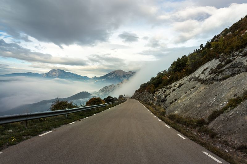 paesaggio, collina, natura, cielo, strada, costa