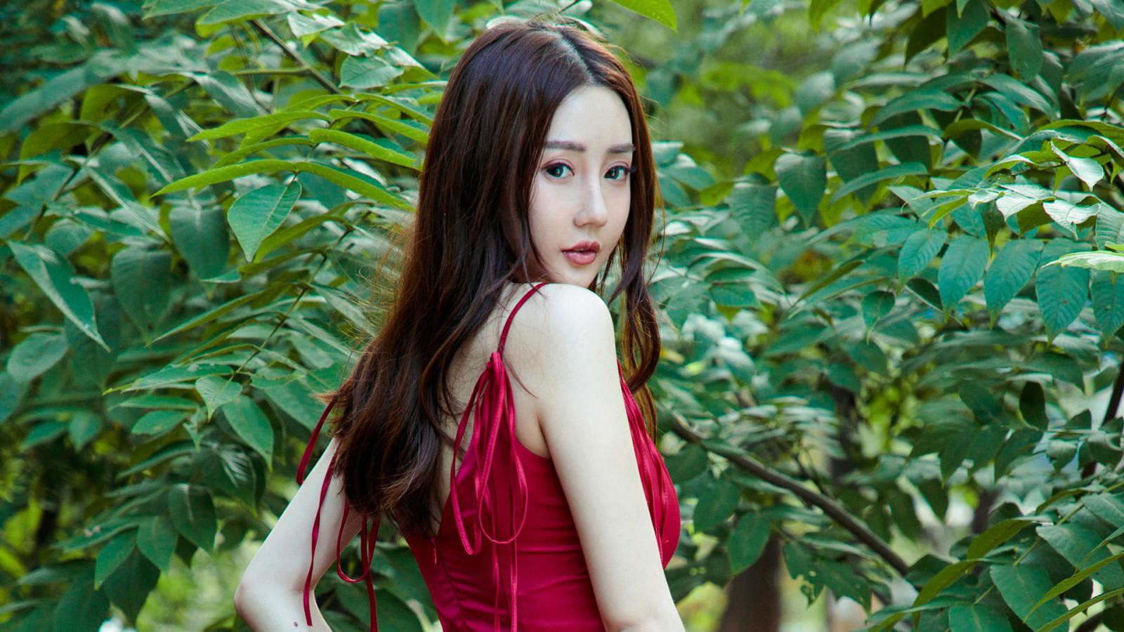 asiatisch, Frau, Modell-, Fotografie, lange Haare