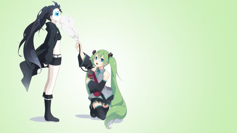 ilustrace, anime, Vocaloid, Hatsune Miku, zelená, jaro ilustrace, anime, Vocaloid, Hatsune Miku, zelená, jaro