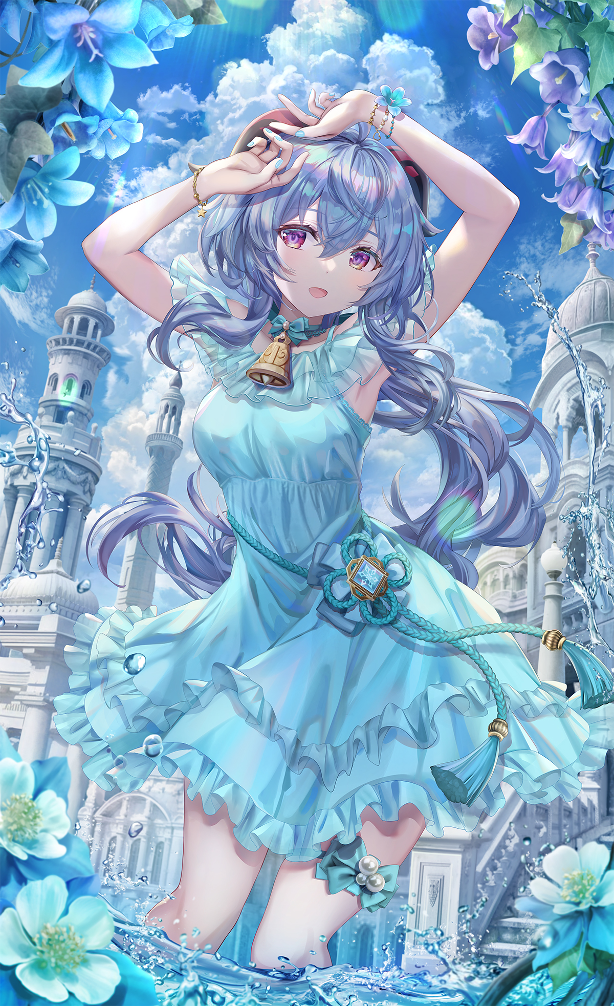 Ganyu Genshin Impact, Genshin Impact, modré vlasy