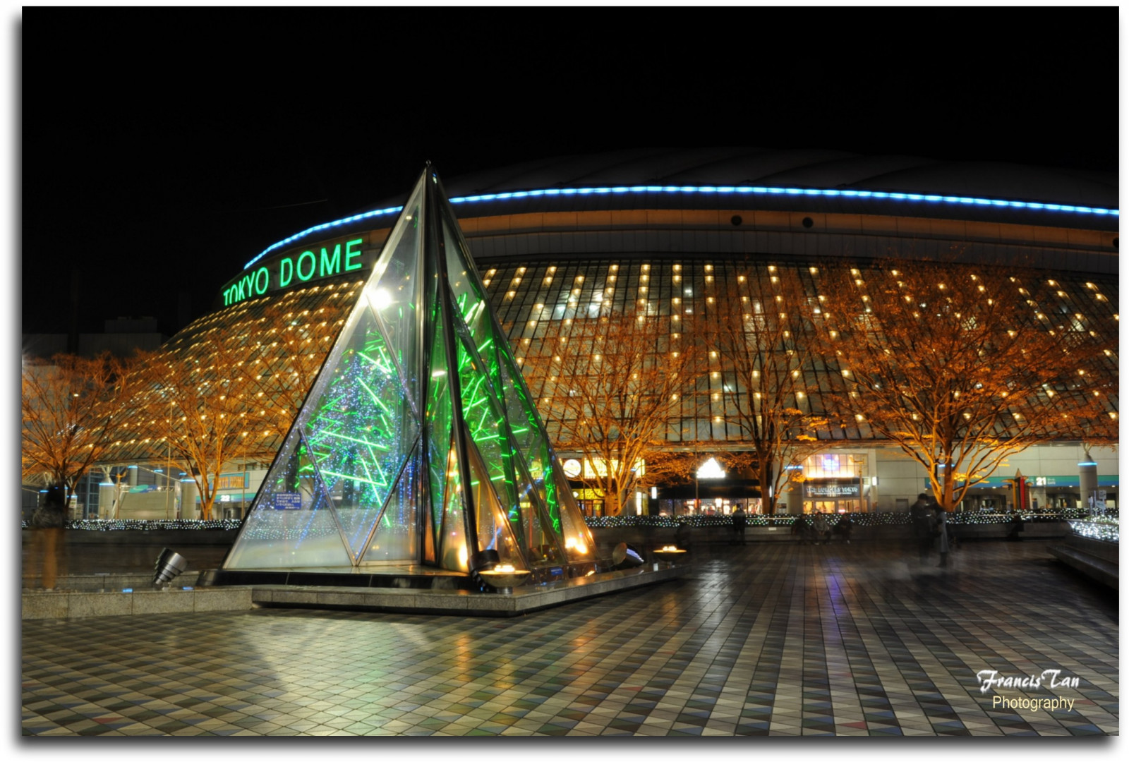 Japonsko, světla, panoráma města, nový rok, noční scéna, Tokio, longexposure, osvětlení, nightphotography, mezník, nikond700, tokyodome, turistická atrakce, NOC, Fongetz, Francistán, nízká rychlost, christmas2008, newyear2009