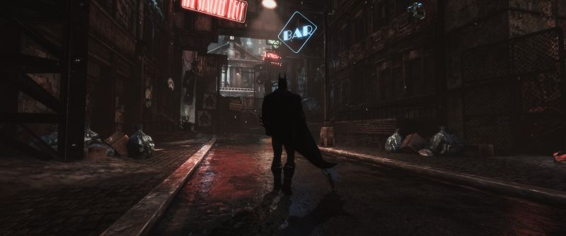 video games, street, night, road, Batman, evening video games, street, night, road, Batman, evening