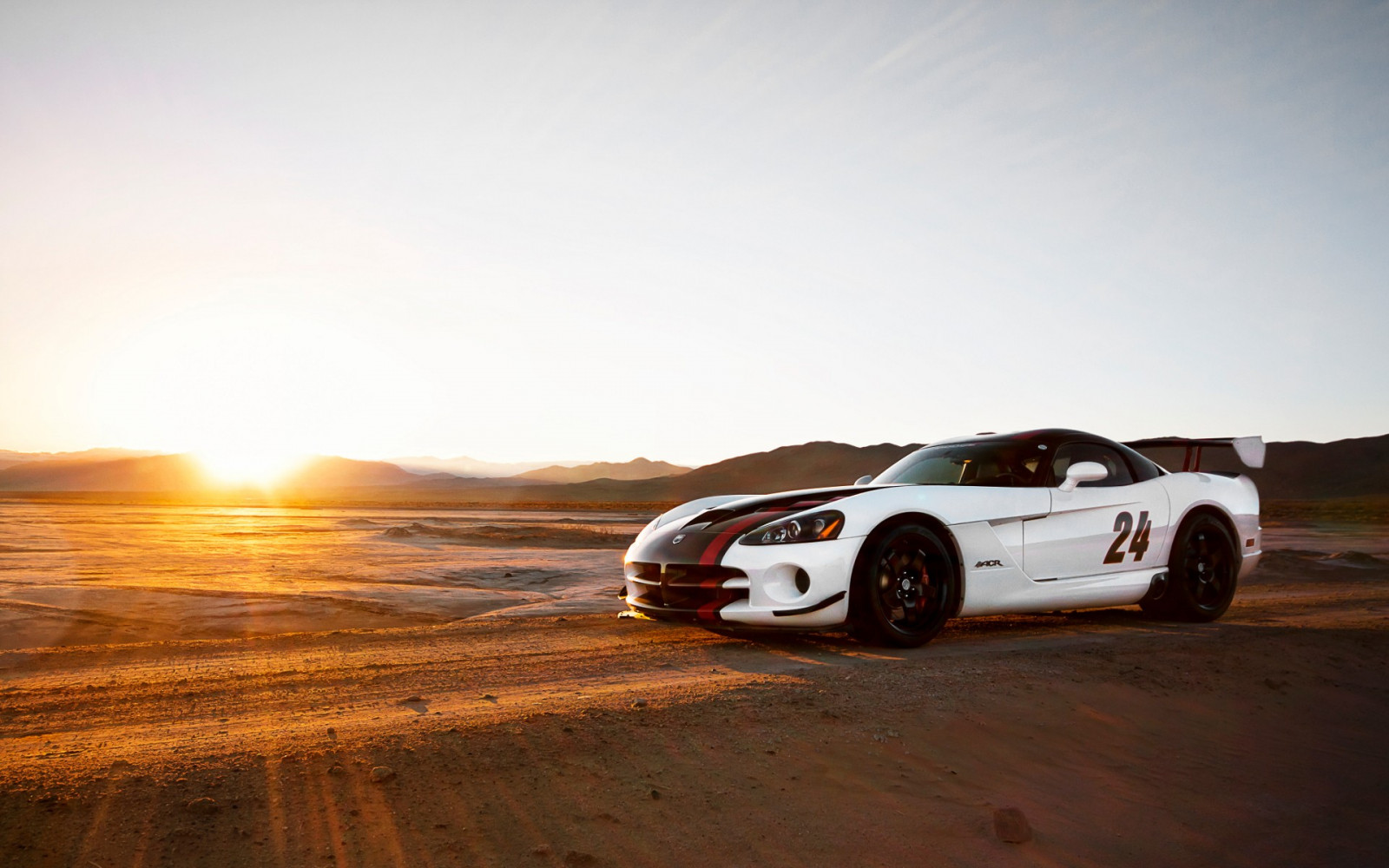 Wallpaper sunlight, landscape, sports car, white cars, Dodge Viper