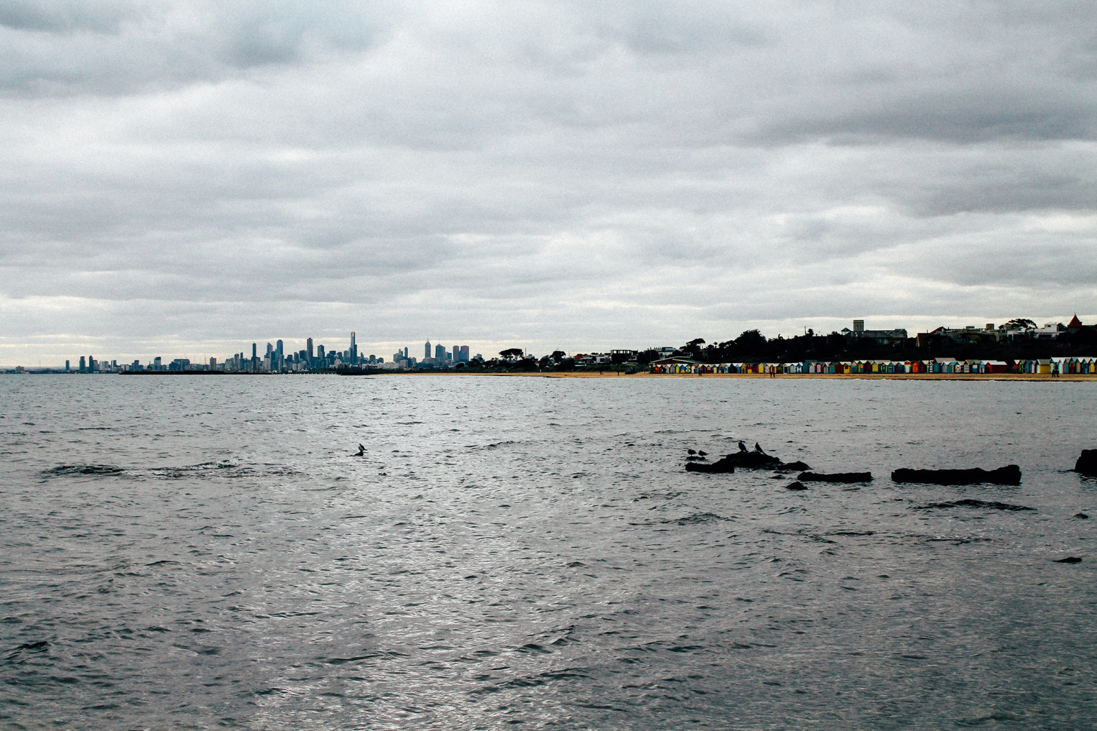 loď, moře, záliv, voda, pobřeží, písek, vozidlo, pláž, pobřeží, horizont, zatažený, Austrálie, Přátelé, Victoria, Melbourne, Brighton, mrak, oceán, pláže, vlna, Svatý, Kilda, lodičky, tělo z vody, mořská vlna
