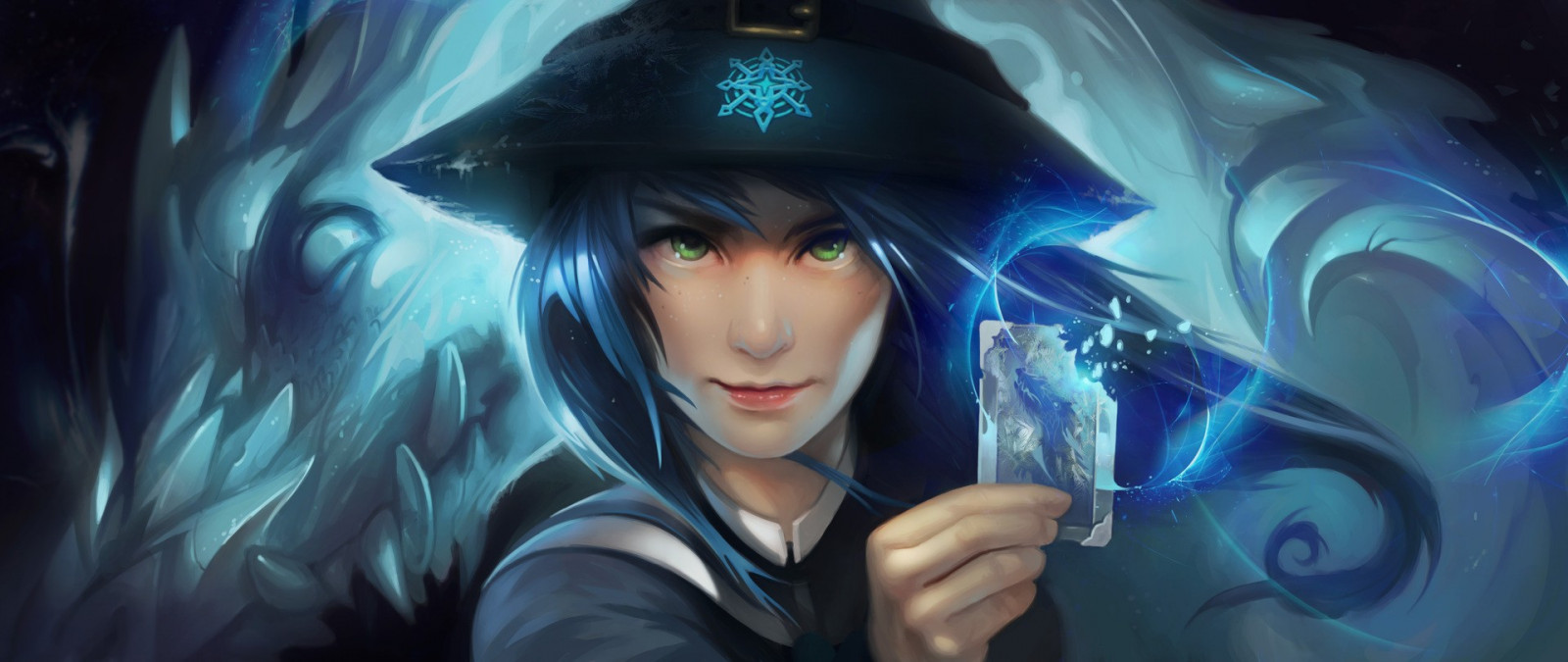 ilustrace, fantasy umění, anime, kouzlo, tma, Snímek obrazovky, počítač tapeta