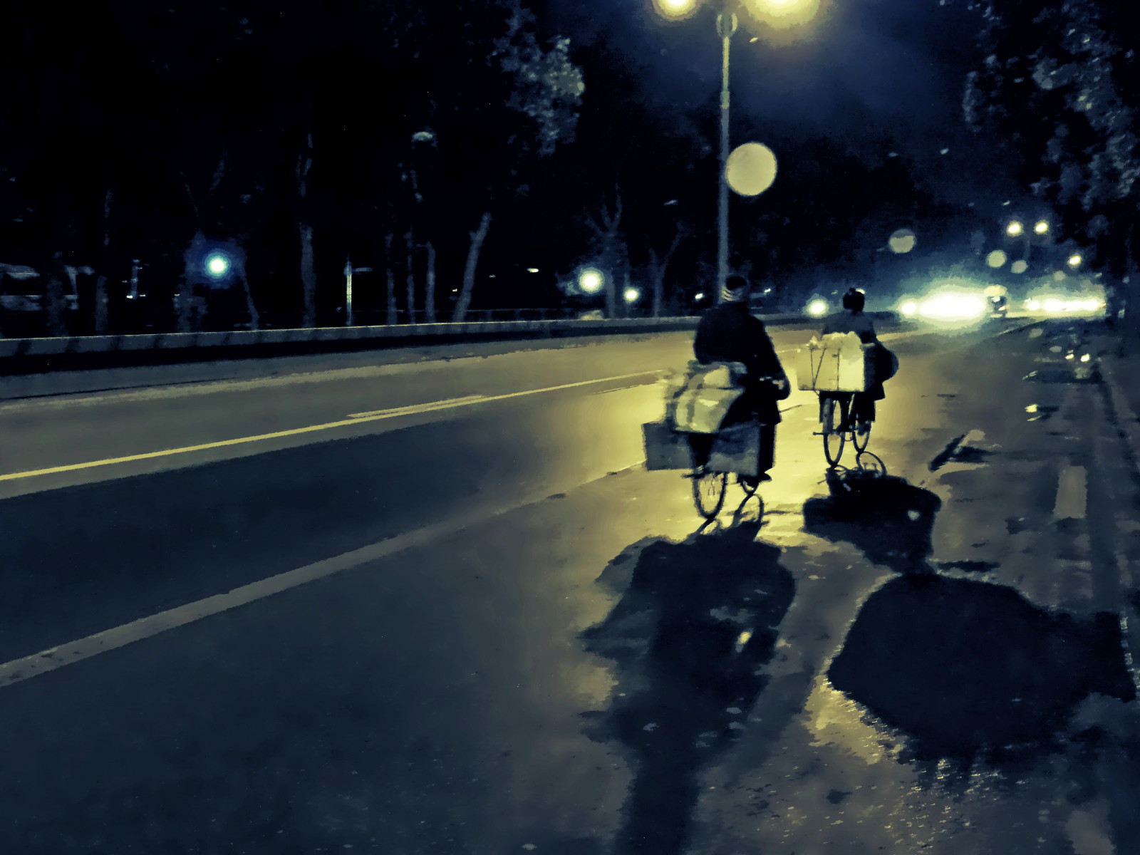 život, ulice, modrý, cars, jízdní kolo, noc, lumix, světla, cyklisté, provoz, upřímný, Vietnam, diletantský, Hanoi