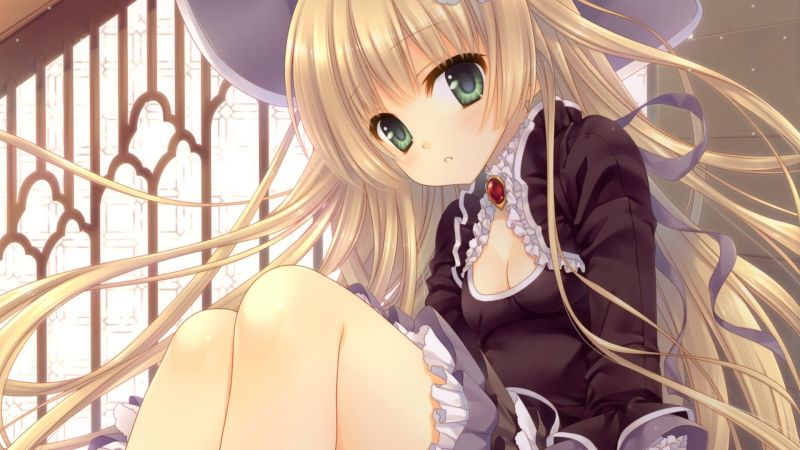 anime, girl, young, pose, hat, hair anime, girl, young, pose, hat, hair