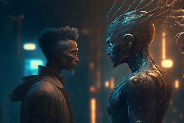 depth of field,ai art,human android,digital art,profile