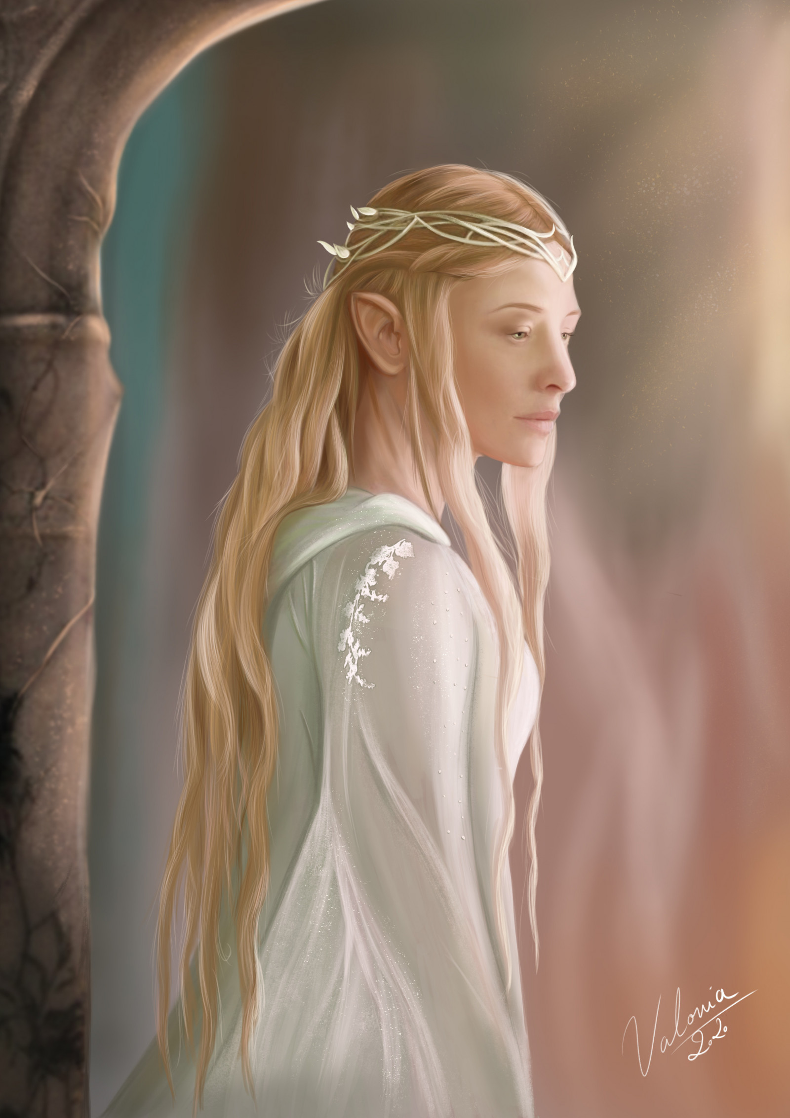 Wallpaper Margaux Valonia Artwork The Lord Of The Rings Fan Art Portrait Display Galadriel Digital Painting Blond Hair White Clothing White Dress Digital Art Blonde Long Hair Elf Ears Artstation 2480x3508 The elves , who called themselves the quendi , and who in lore are commonly referred to as the eldar (adj. wallpaper margaux valonia artwork