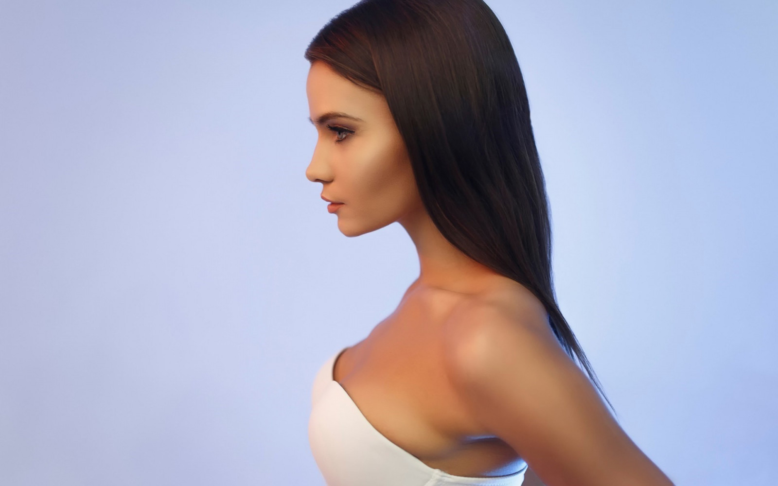 tvář, ženy, model, portrét, dlouhé vlasy, modré oči, bruneta, fotografování, černé vlasy, vlasy, boční pohled, kůže, oblečení, hlava, supermodelka, krása, blond, paže, účes, focení, hnědé vlasy, umění model, břicho, Lidské tělo