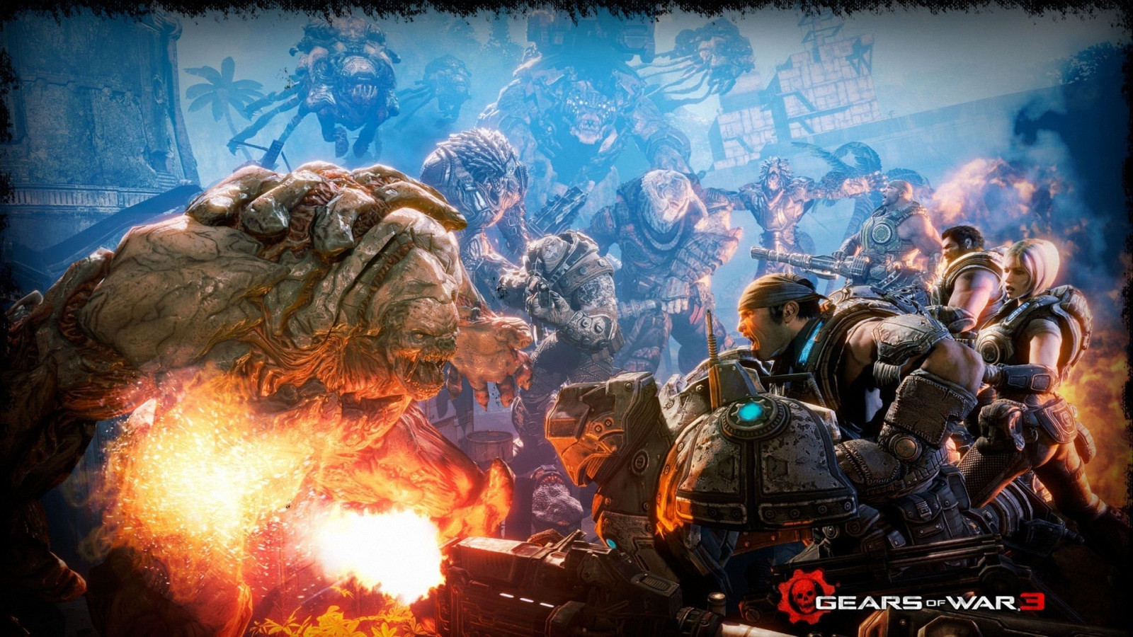 Wallpaper Video game, Gears of War, Gears of War 3, screenshot, efek