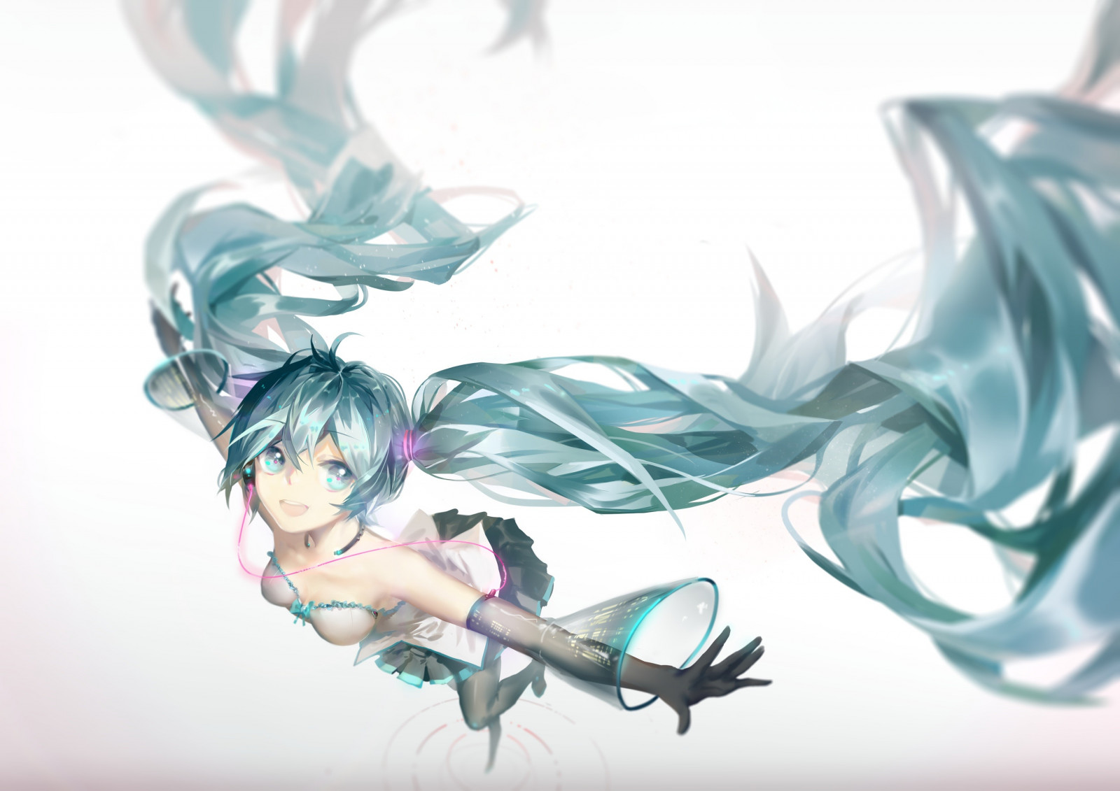 výkres, ilustrace, anime, anime dívky, Vocaloid, Hatsune Miku, twintails, křídlo, skica, fiktivní postava, mangaka, mýtické zvíře
