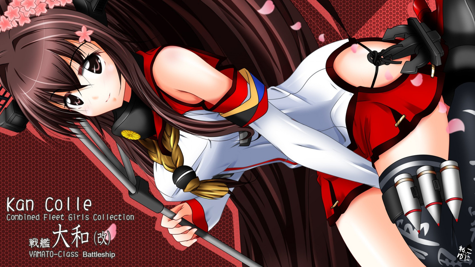 rambut panjang, anime, gadis anime, Kantai Koleksi, mata coklat, komik, Yamato KanColle, mangaka