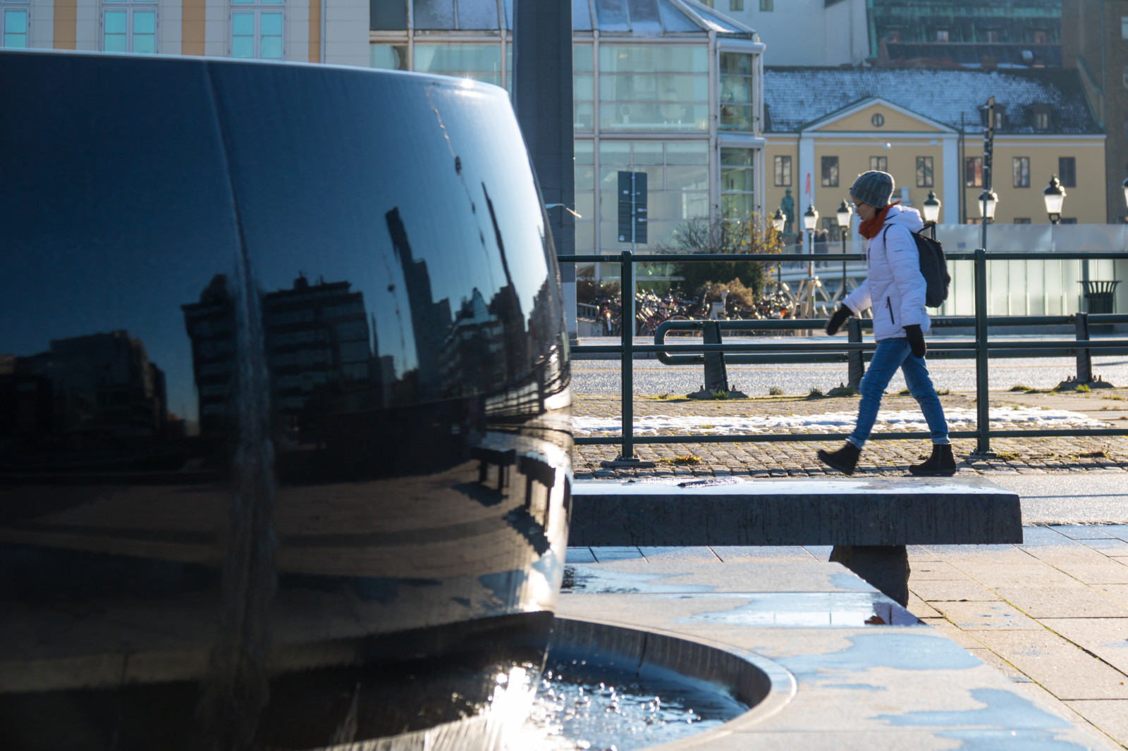 agua, veículo, obra de arte, quadrado, transporte, Malmo, Torcer, Posthusplatsen, transporte público