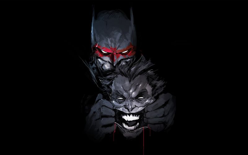 Bat-man, démon, DC Comics, tma, Snímek obrazovky, Žolík Bat-man, démon, DC Comics, tma, Snímek obrazovky, Žolík