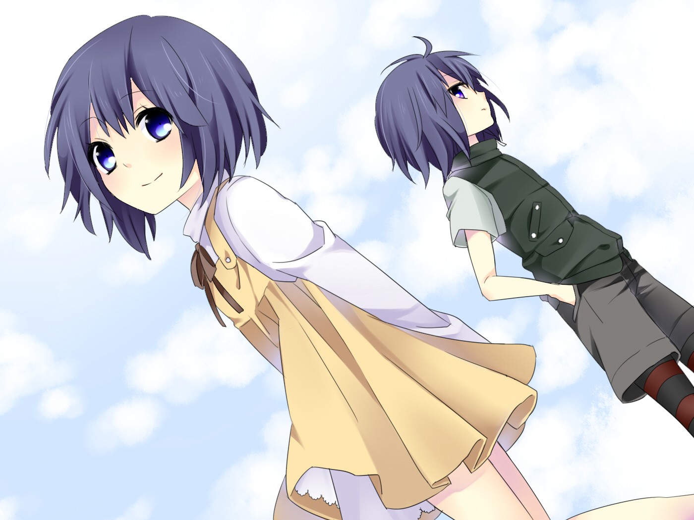 ภาพประกอบ, อะนิเมะ, การ์ตูน, ผมสีดำ, ตุ๊กตา Kamisama, Kuga Utao, Hy ga Kirio, มังงะ