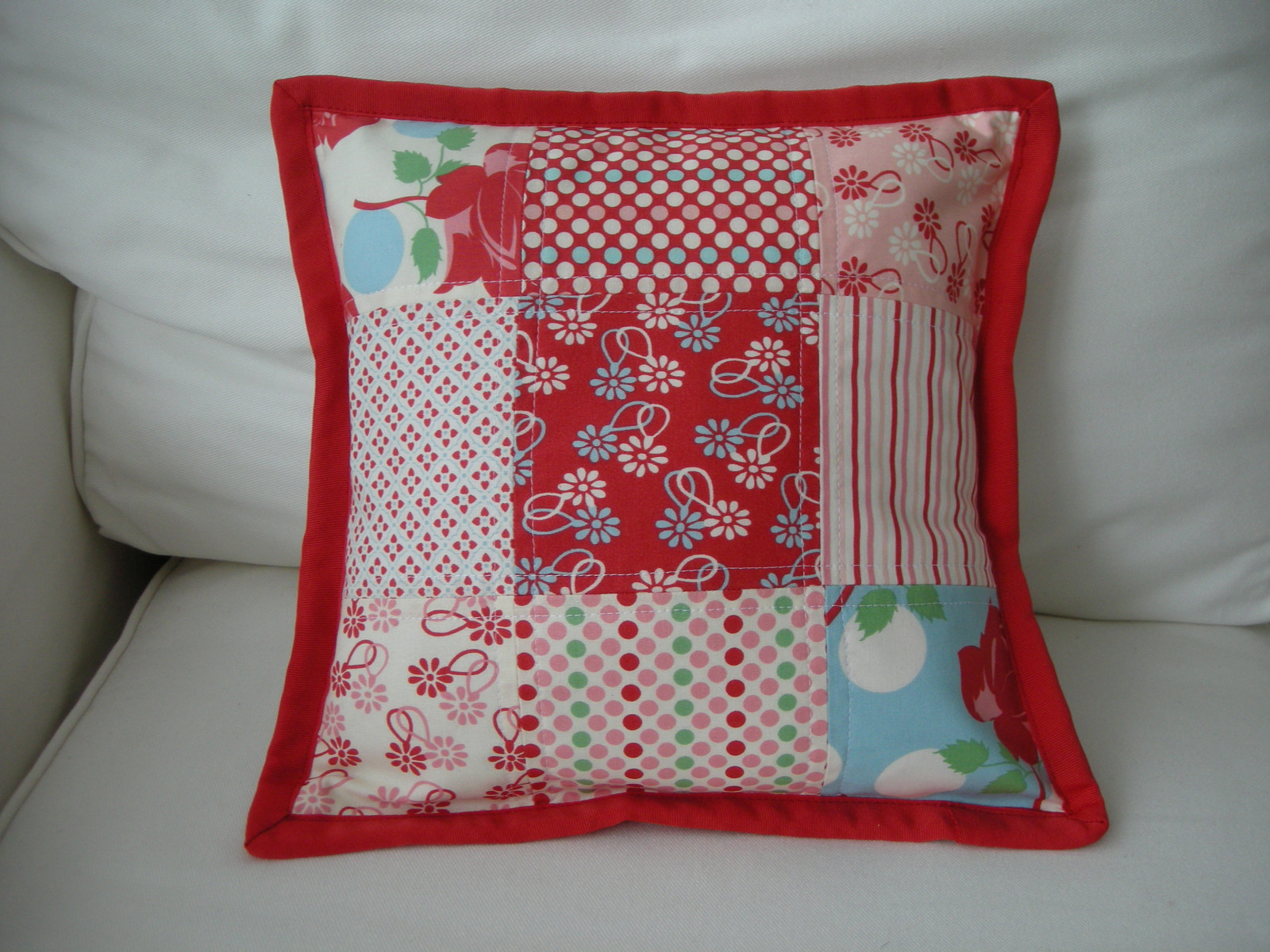 modrý, Červené, čtverce, ruční, šití, moda, polštář, prošívání, prima, Zakka, Charmpack