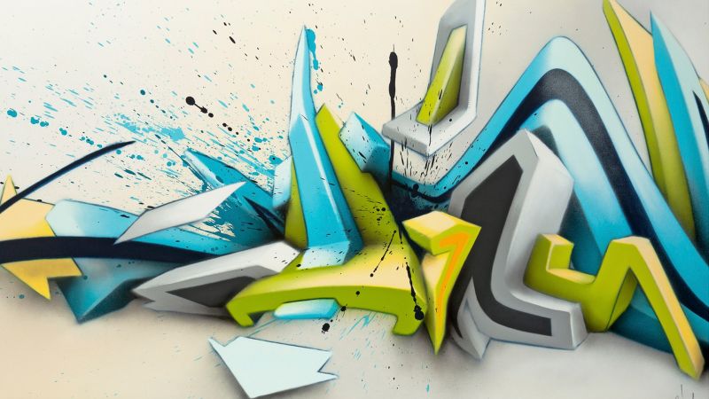 ilustrace, abstraktní, 3D, grafiti, Daim, UMĚNÍ ilustrace, abstraktní, 3D, grafiti, Daim, UMĚNÍ