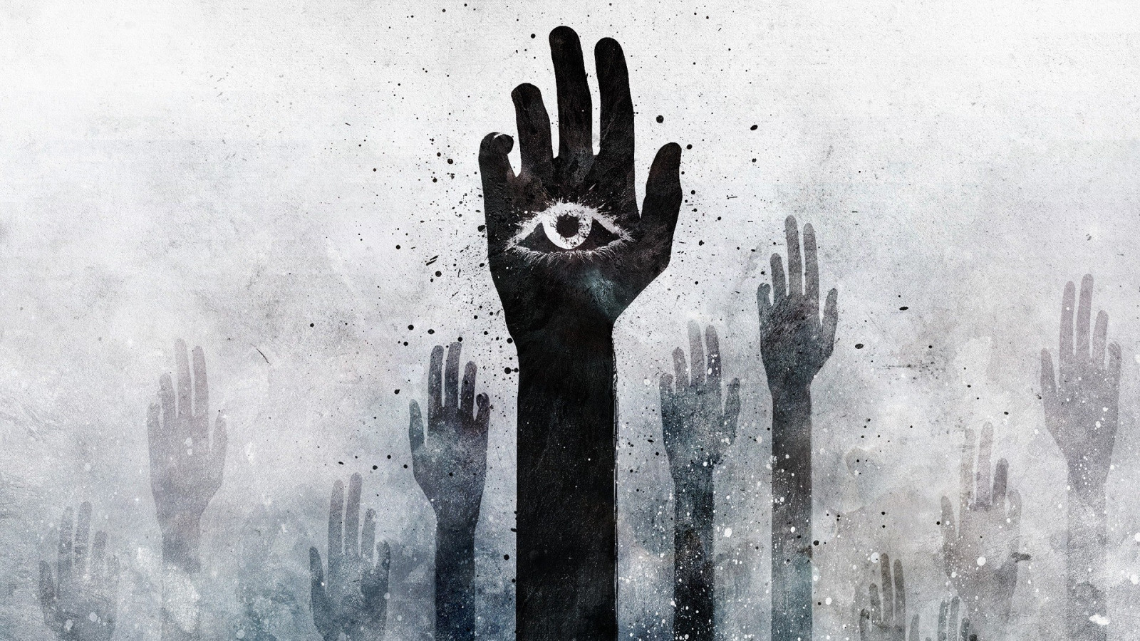 výkres, bílý, Černá, černobílý, ruce, sníh, zima, vševidoucí oko, UMĚNÍ, počasí, ruka, skica