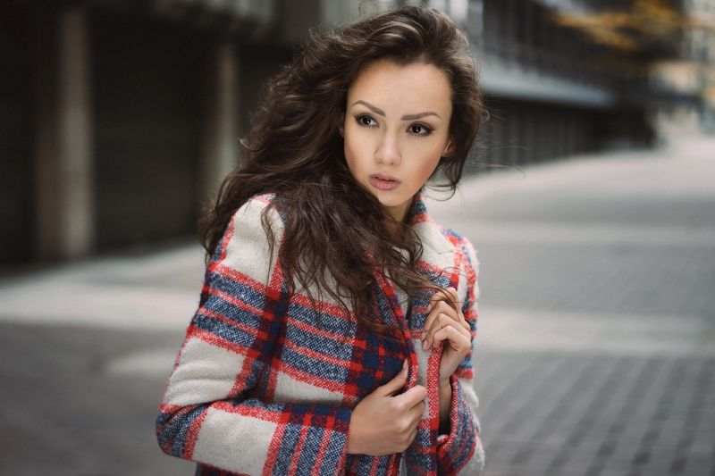 model, portrét, bruneta, Červené, ženy, odvrátila model, portrét, bruneta, Červené, ženy, odvrátila