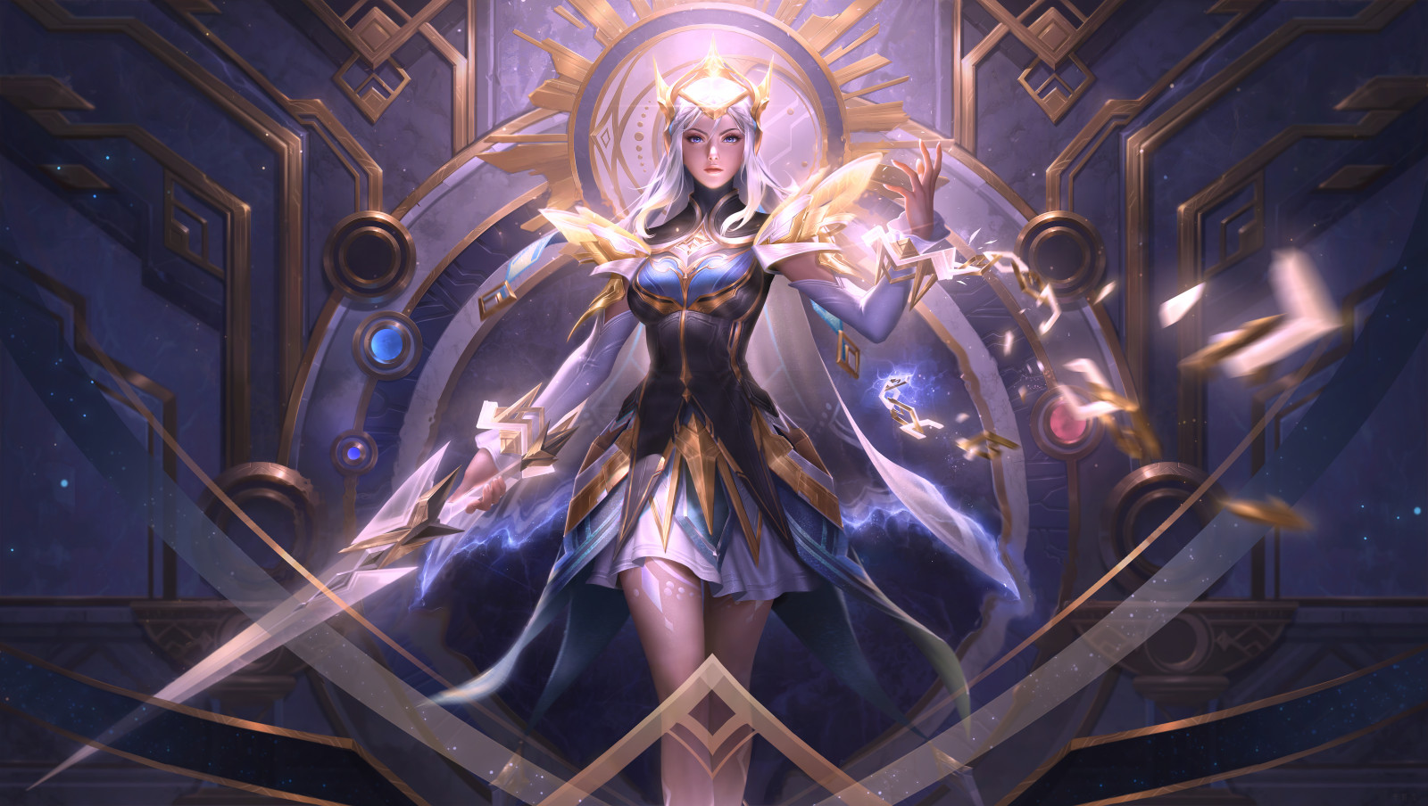 Wallpaper : game characters, gold dress, blue bra 7646x4320 - 李明杰 - 2104345  - HD Wallpapers - WallHere