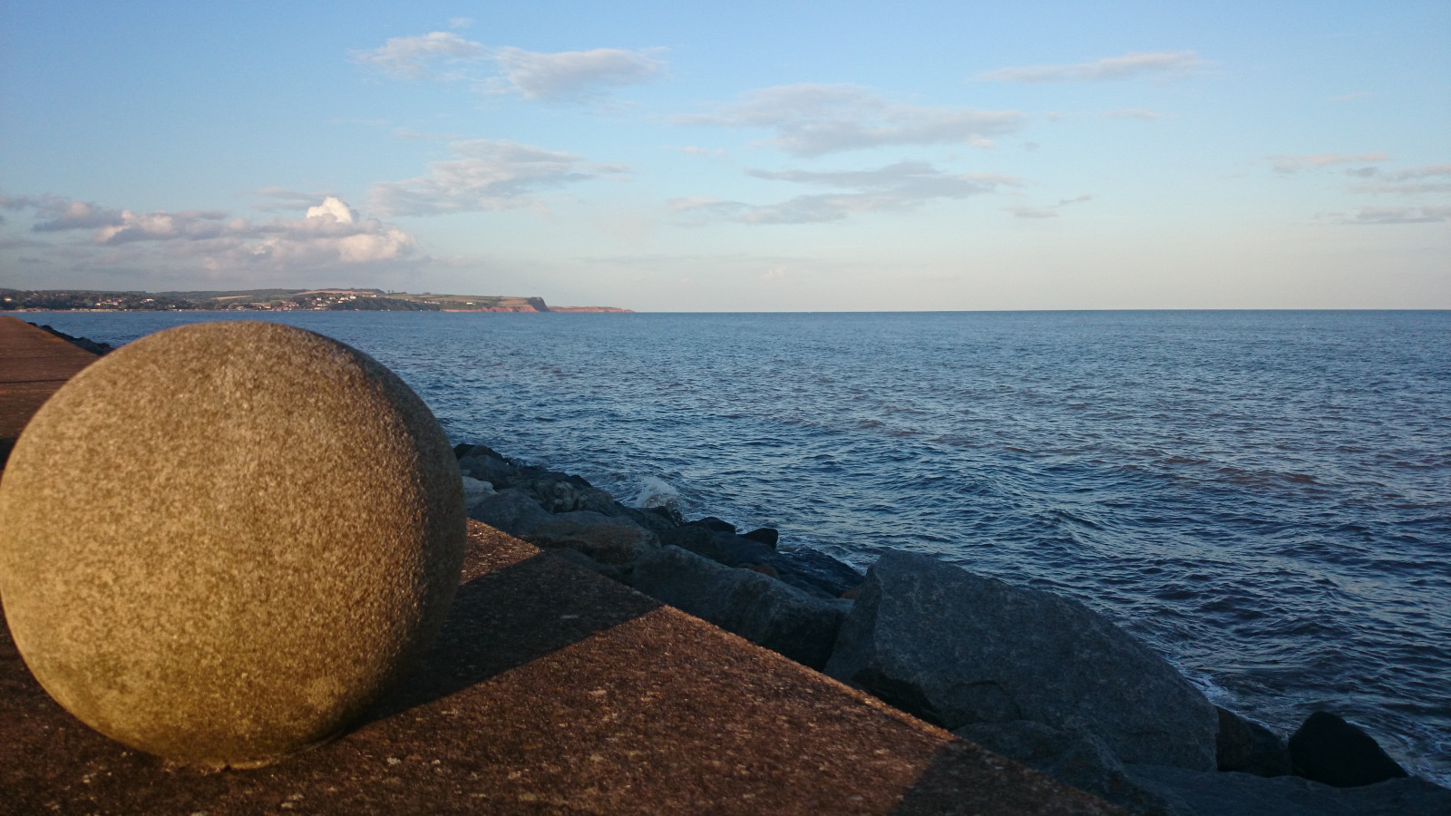 modrý, moře, nebe, přímořská krajina, voda, stěna, mraky, krajina, pobřeží, skály, skály, Devon, koule, nora, Dawlish