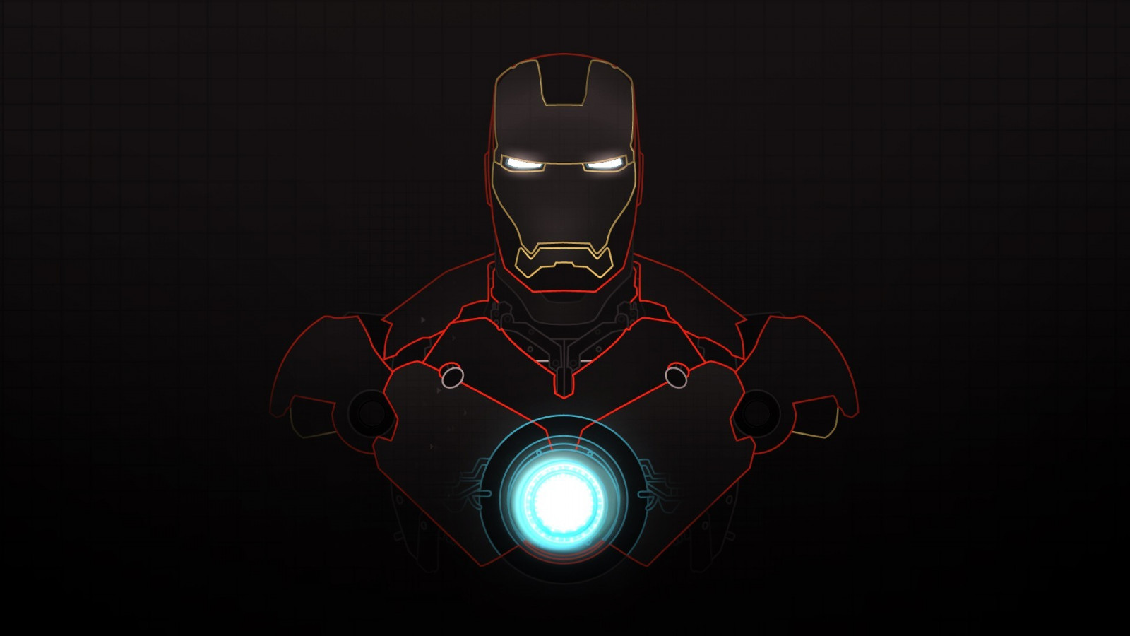 illustration, Mørk baggrund, glødende, superhelt, Jernmand, gitter, bold, lys, belysning, mørke, skærmbillede, computer tapet