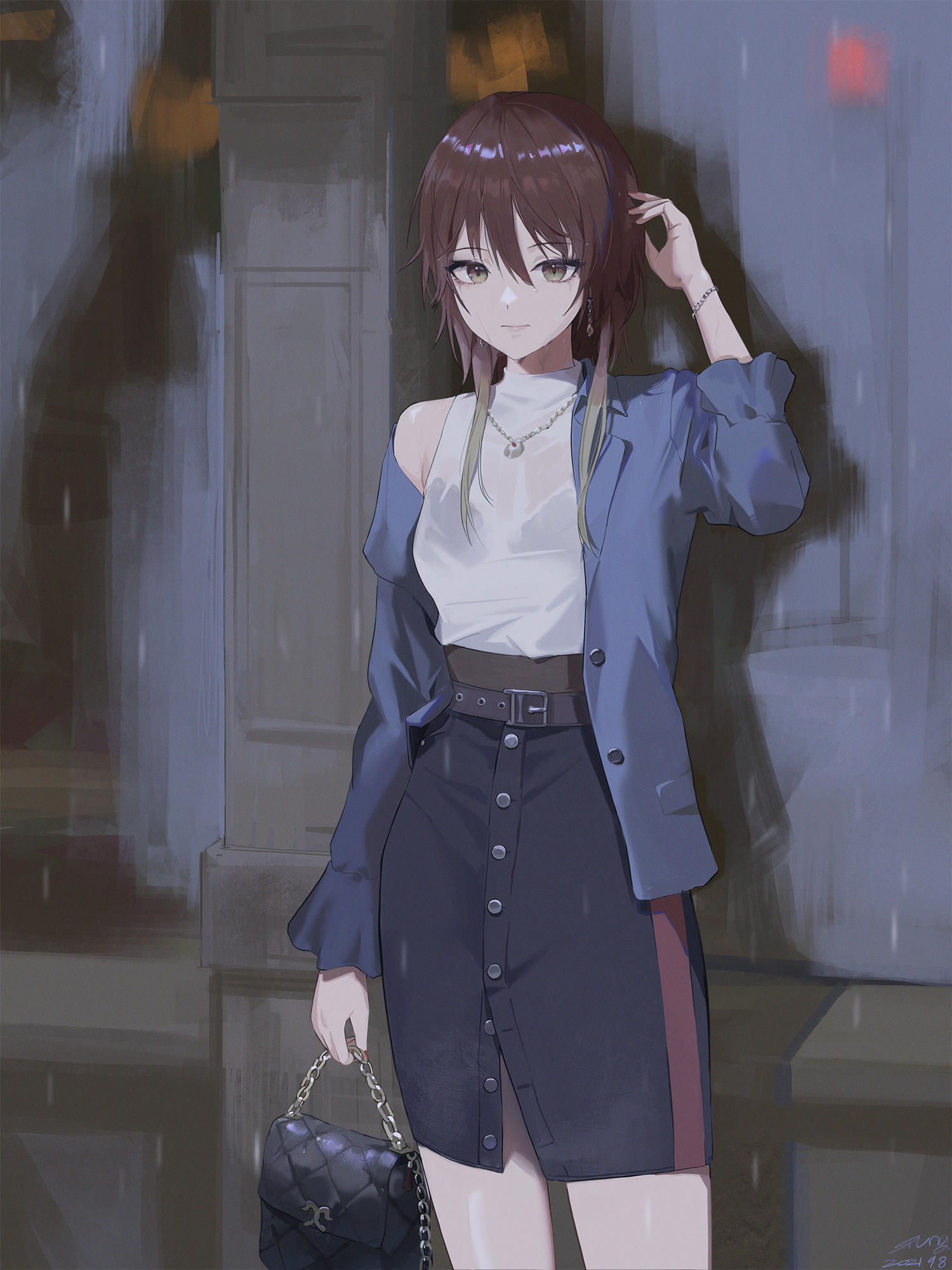 Anime, Dziewcząt anime, cyfrowy, Sztuka cyfrowa, 2D, mały, Pixiv, Praca plastyczna, portret, Wyświetlacz portretowy, pionowy, Patrząc na widza