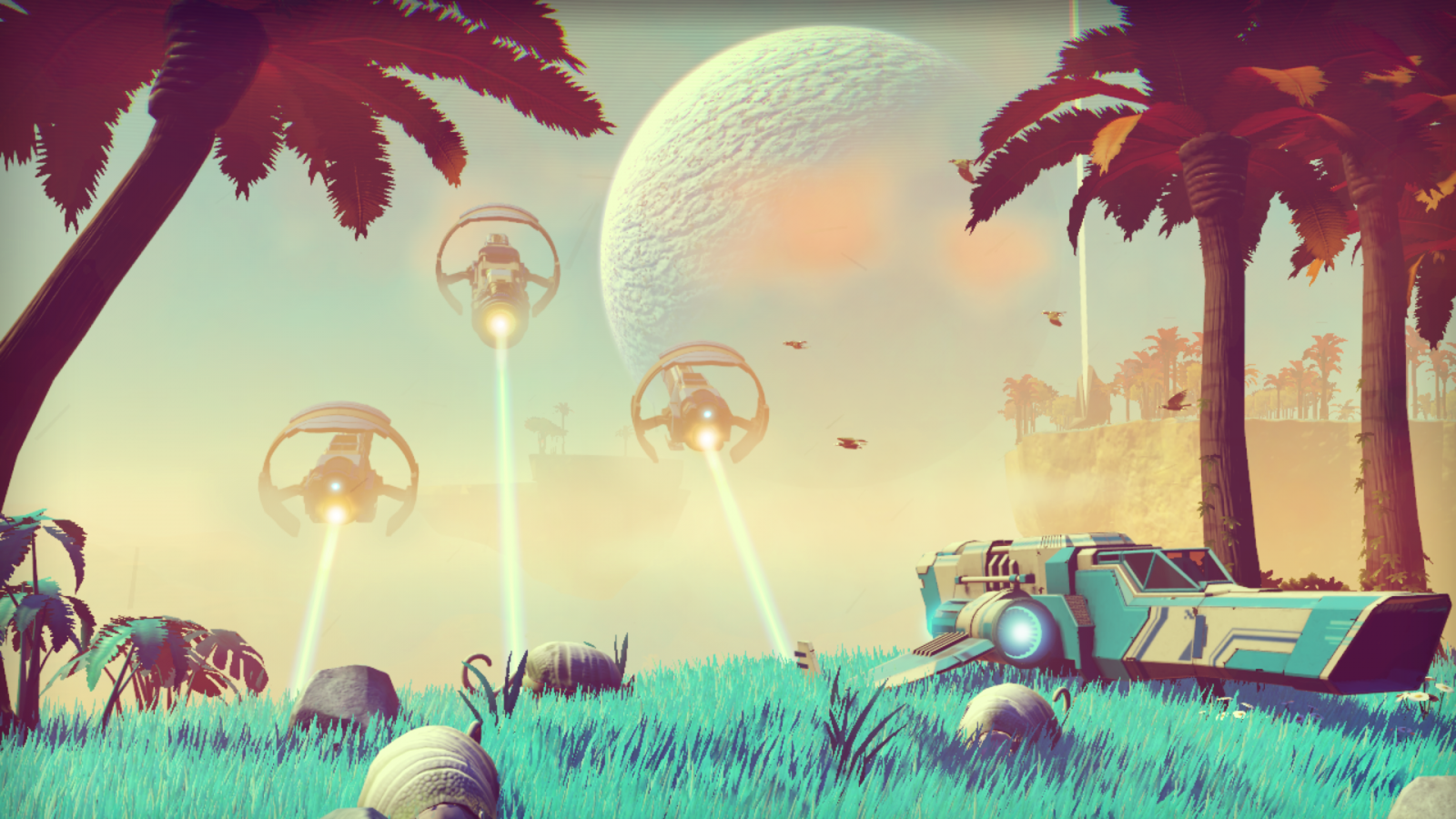 Wallpaper illustration, No Man's Sky, mural, color, flower