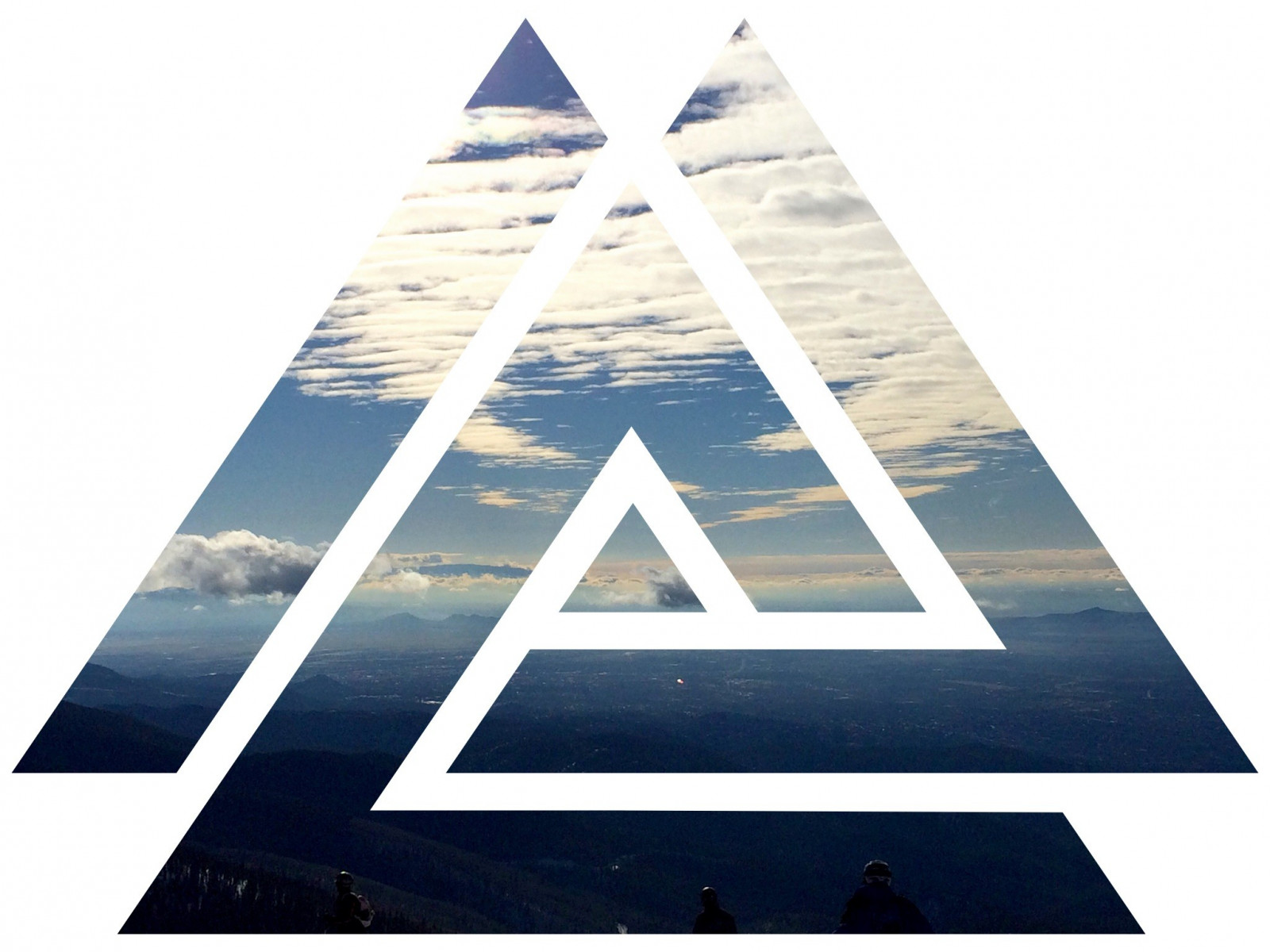 Příroda, mraky, kopce, trojúhelník, polyscape, značka, osvětlení, tvar, čára