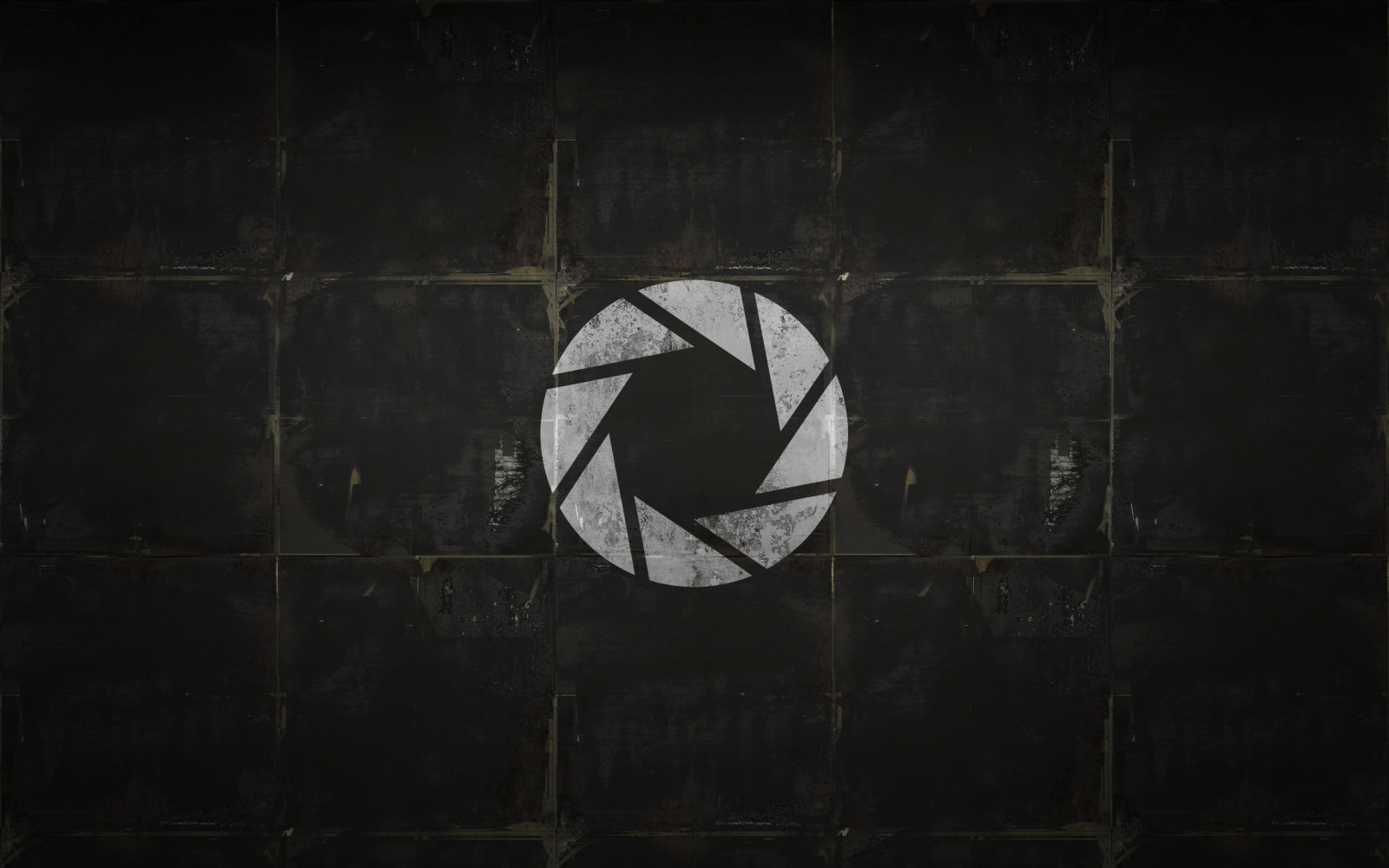 Černá, videohry, okno, odraz, stěna, symetrie, textura, kruh, portál hra, Aperture Laboratories, UMĚNÍ, světlo, tvar, tma, číslo