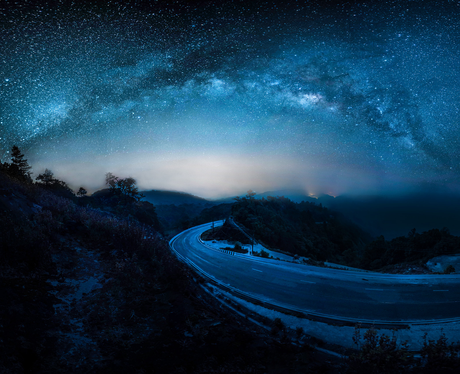 silnice, nebe, hora, noc, cesta, krajina, Thajsko, hvězda, kopec, sen, chiangmai, vesmír, mléčný