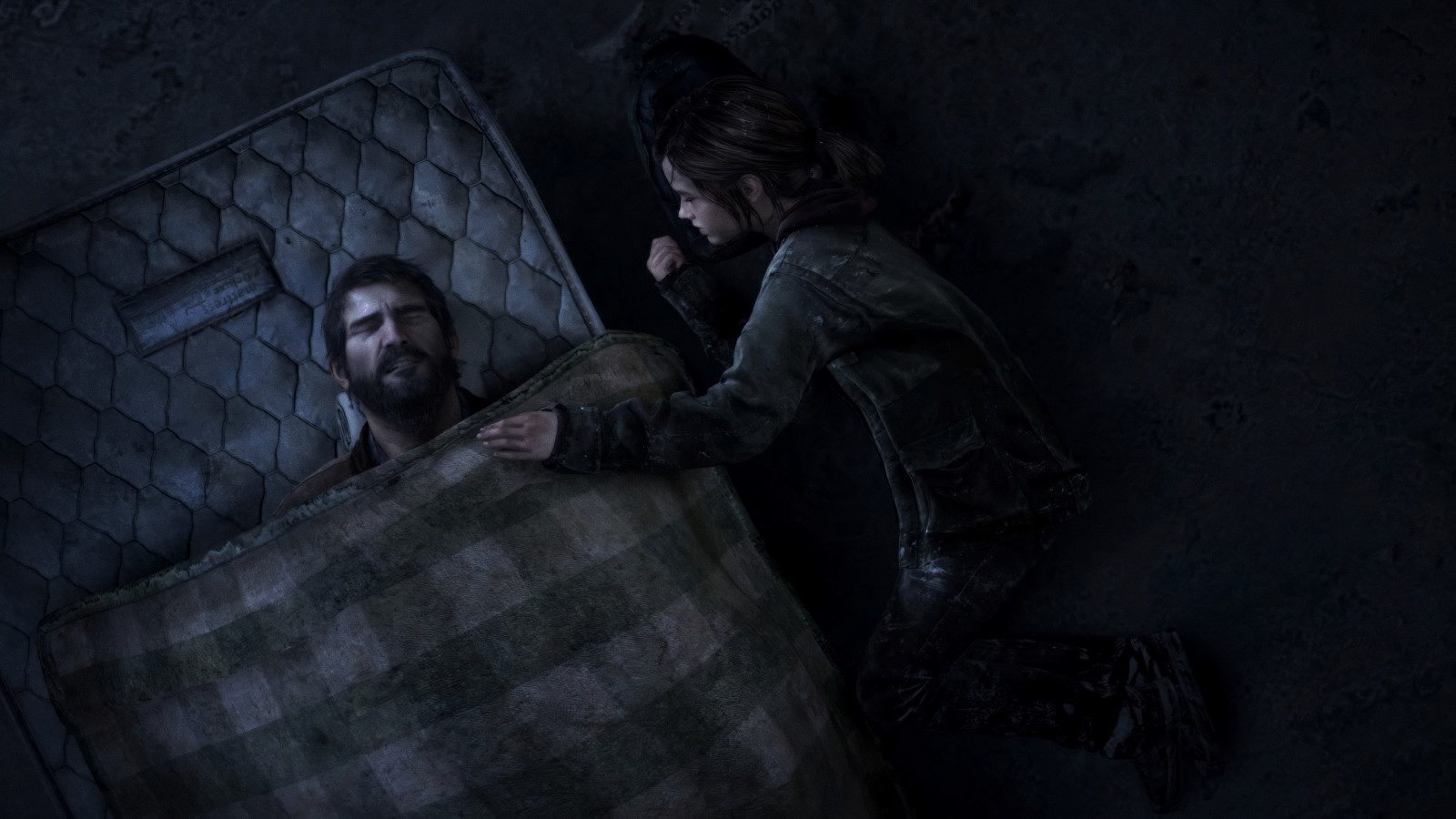 flash photography, comfort, grey, tartan, tree, cg artwork, ART, beard, painting, plaid, darkness, illustration, fictional character, monochrome, pattern, sitting, room, monochrome photography, visual arts, linens, pc game, fiction, action adventure game, bedding, fur, drawing, night, flesh, animation