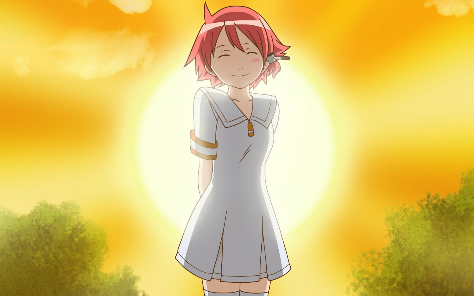 ilustrace, anime, svítání, kreslená pohádka, slunce, roztomilý, dívka, usměj se, Snímek obrazovky, počítač tapeta, mangaka