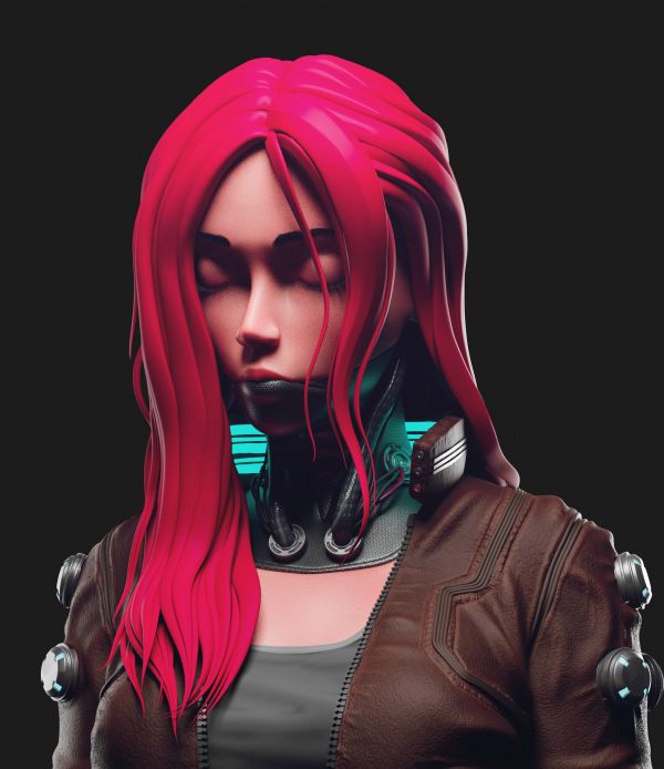 digital art, women, machine, Arystan Aubakir, digital, artwork