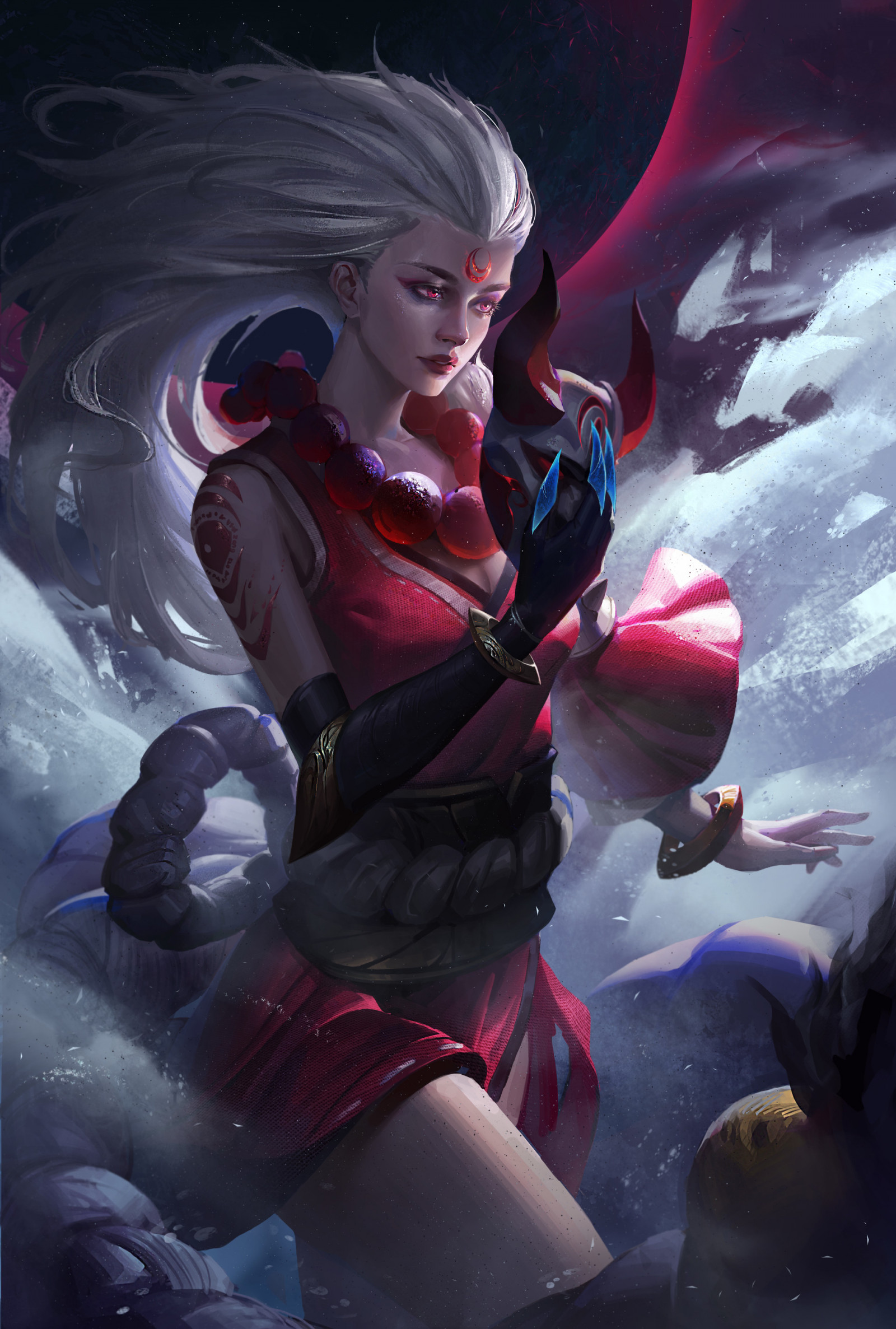 Fantasy art, Magia, guerriero, Diana League of Legends