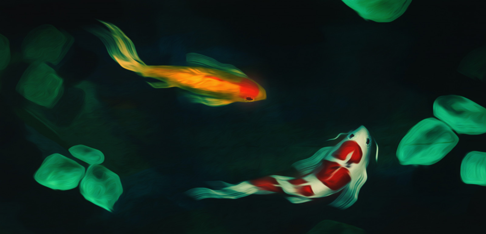 Wallpaper fish, oil painting 1920x925 Deadman22 1709749 HD