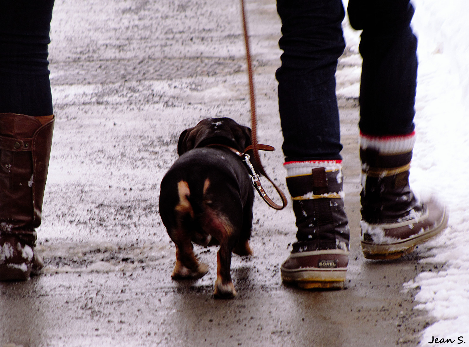 Wallpaper black, red, snow, winter, blue, feet, Canon, walking, day